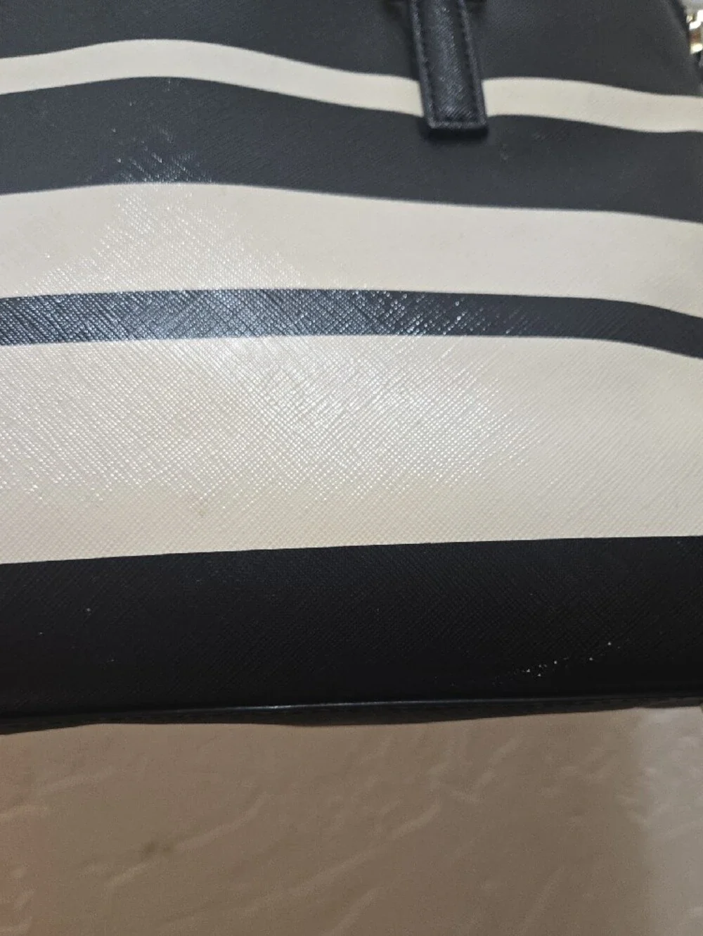 Kate Spade Cedar Street Maise Stripe Domed Satchel With Crossbody Strap